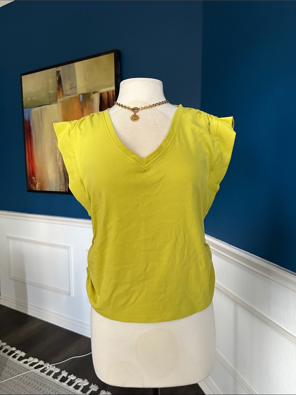 Marc New York V-Neck Flutter Sleeve Tank